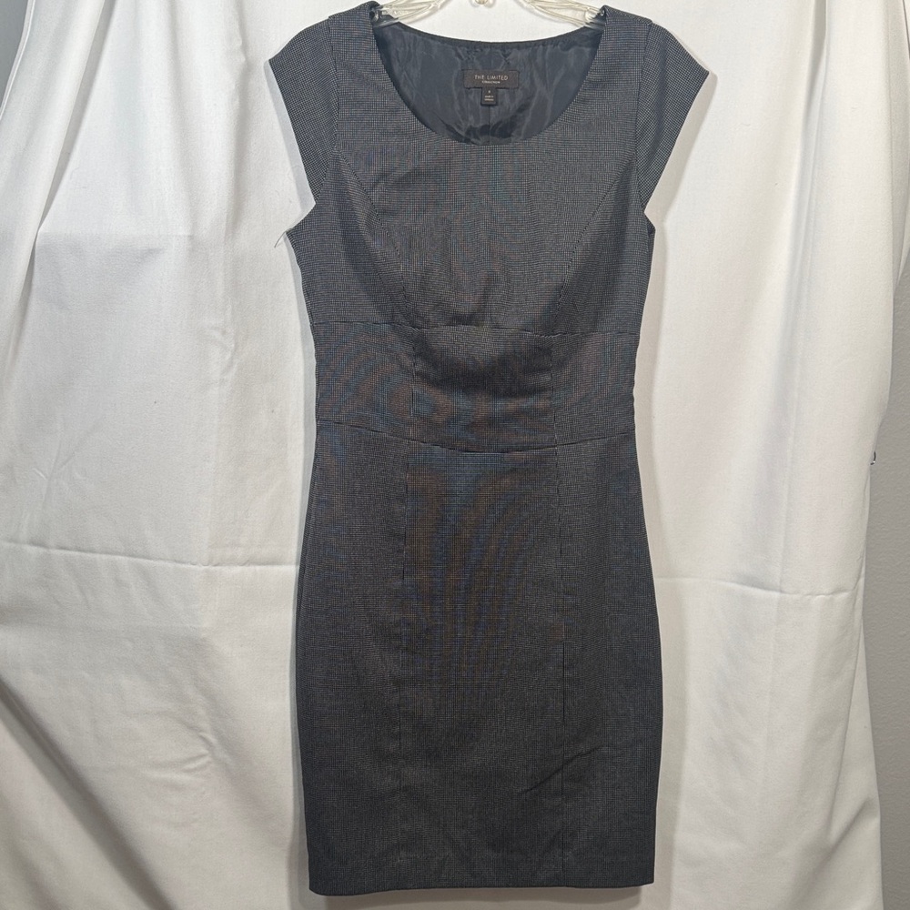 The Limited Collection Pincheck Sheath Dress Cap Sleeve Work Career